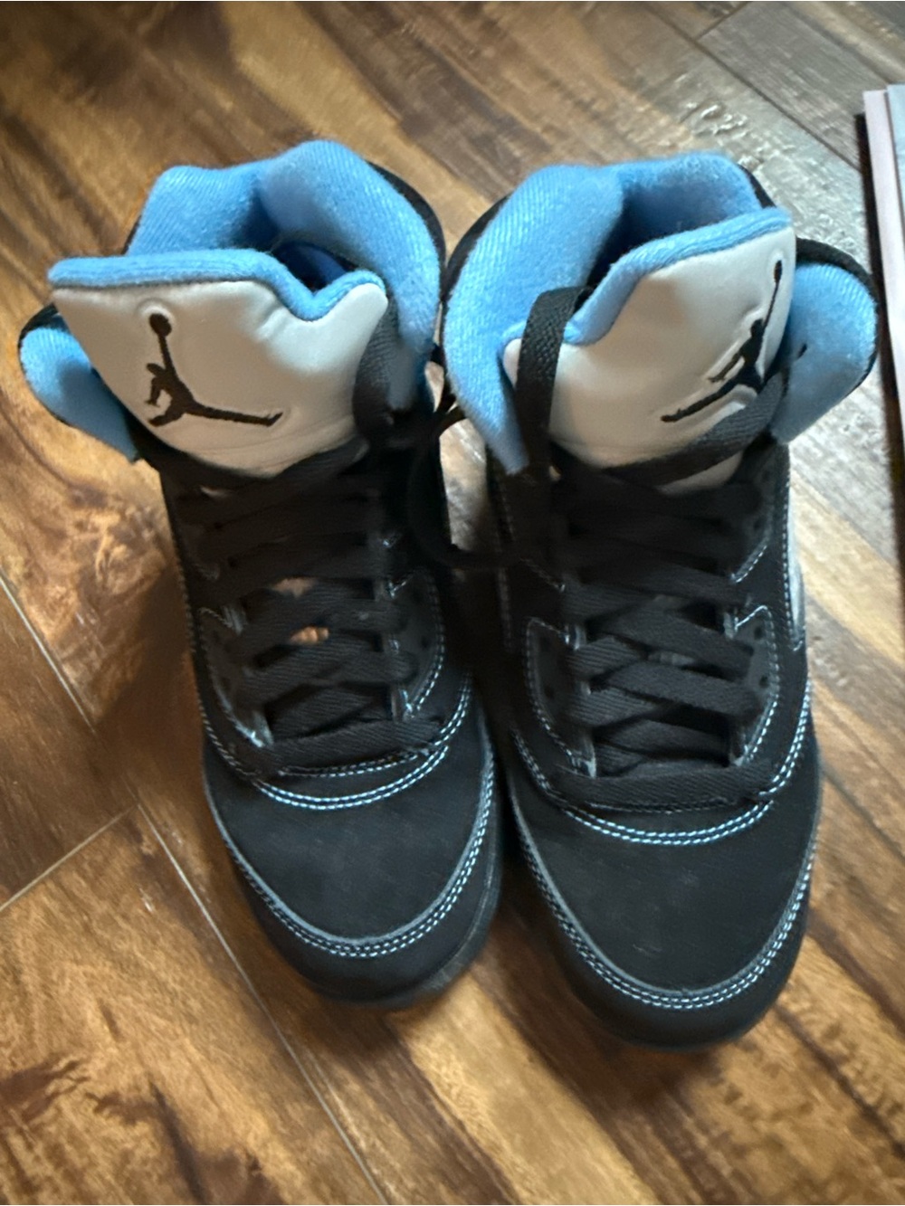 Jordan High-Top Sneakers in Black and Light Blue